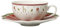Villeroy & Boch Milchkaffeetasse, Untertasse, Hartporzellan, Weiß / Rot, 22 x 16 x 8 cm