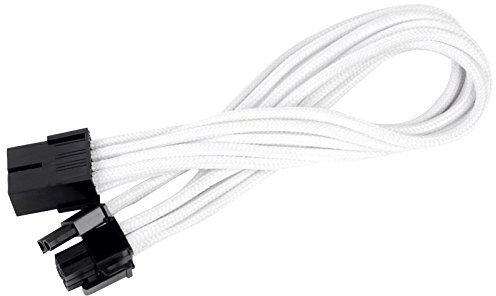 SilverStone SST-PP07-PCIW - 25cm 8pin to PCI-E 6+2pin Sleeved Extention Cable, white