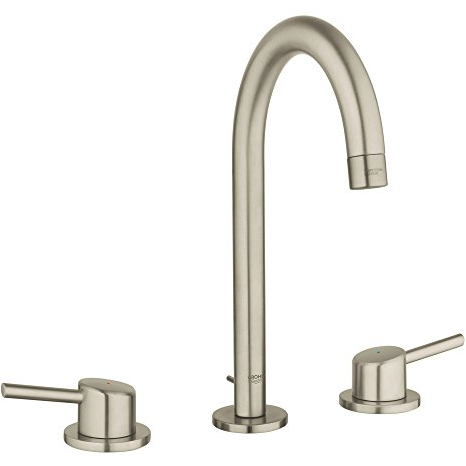 Grohe 20217ENA Concetto L-Size 2-Handle 3-Hole Bathroom Faucet - 1.2 GPM, Brushed Nickel
