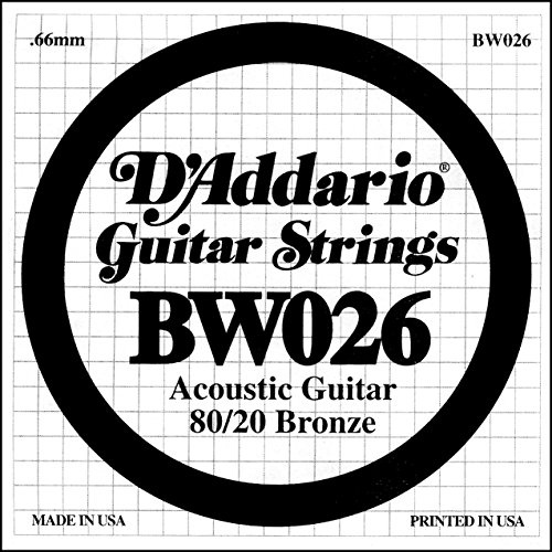 D'Addario .026 Bronze Wound Single String for Acoustic Guitar