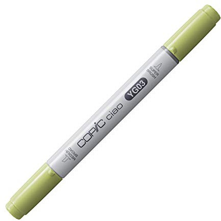 COPIC Ciao Marker Typ YG - 03, Yellow Green, vielseitiger Layoutmarker, mit einer mittelbreiten und einer Brush-Spitze