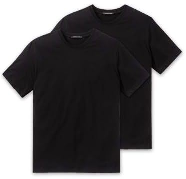 Schiesser Herren 2 PACK American Shirt Rundhals Unterhemd mit Arm
