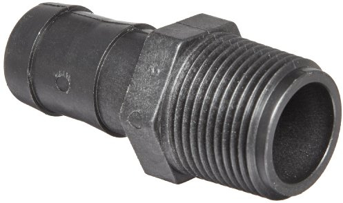 Banjo HB100 Polypropylene Hose Fitting, Adapter, 1 NPT Male x 1 Barbed