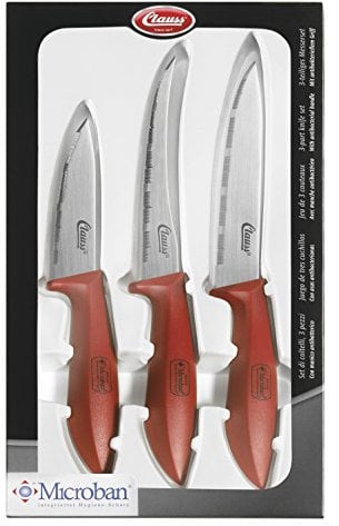 Clauss Microban Knife Kit - Red (Pack of 3)