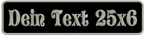 Rechteckiger Aufnäher Rec2 für deinen Wunschtext - viele Farben und Größen (25x6cm)