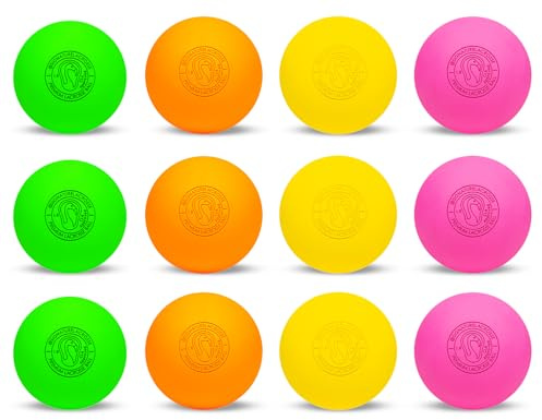 Signature Lacrosse Ball Set - 2, 4, 8, 12 und 100 Stück - Kein Chemischer Geruch Massagebälle, Myofasziale Lösen Werkzeuge, Rückenrolle, Muskelknotenentferner