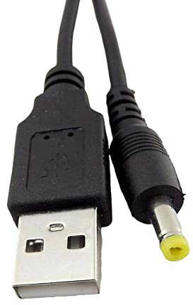 CABLEPELADO Cable alimentación USB DC | Cable Extensión Alimentación CC | Compatible con PSP 1000 2000 3000 Mp3 Router Altavoces Mini Ventiladores | 4,0 mm x 1,7 mm| 5V 2A | USB 2.0 | Negro | 80 cm