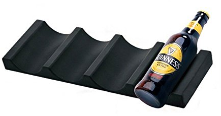 range bouteilles pour réfrigérateur - Porte Bouteille empilable Idéal pour 10 Bouteilles de vin, Silicone, Noir