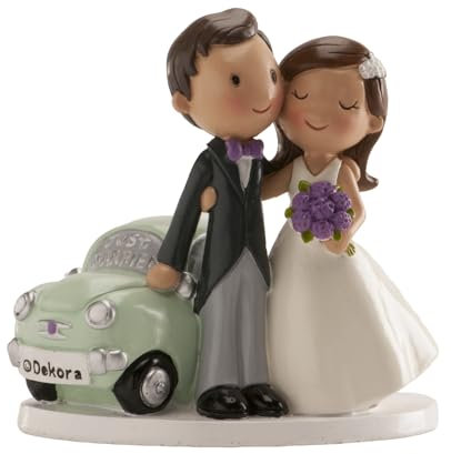 dekora Car Wedding Cake Figurine Just Married, Multicolor, 160 x 115 x 150 mm, Multicoloured
