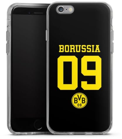 Silikon Hülle kompatibel mit Apple iPhone 6s Case transparent Handyhülle Borussia Dortmund BVB Trikot