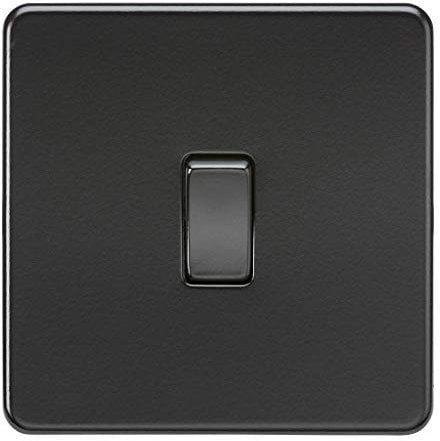 Knightsbridge SF1200MBB Screwless Intermediate Switch, 230 V, Matt Black