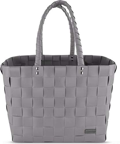 normani Einkaufstasche geflochten mit Henkeln - Tragetasche extra robust Farbe Brown