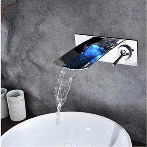Chrome LED changeant de couleur mitigeur mural baignoire mitigeur de douche