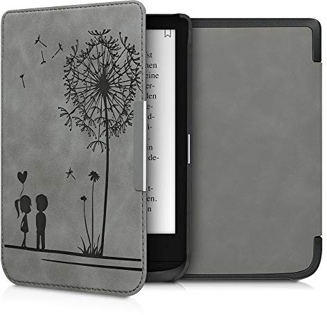 kwmobileÉtui Compatible avec Pocketbook Touch Lux 4/5/Touch HD 3/Color (2020)/ Vivlio Lux 5 Coque - Étui à Rabat magnétique tabletteeReader Similicuir - Gris