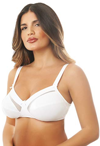 Istintiva Lavinia – Reggiseno Senza Ferretto con Inserti in Tulle ad Elevato Sostegno | Coppe morbide Non Imbottite | Spalline Regolabili | Bianco, Taglia 4C