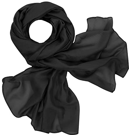 Tuopuda Schal Damen, Stola Sonnenschutz, Halstuch Seidenschals für Abendkleid hochzeit Sandstrand, Tuch aus Baumwolle und Leinen, Geschenk Frauen Seidentuch Einfarbigen 180 * 80CM, Schwarz