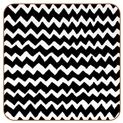 Dicke, schwarze Chevron-Zick-Zack-Muster, PU-Lederuntersetzer für Getränke, 6 Stück, quadratische Getränkeuntersetzer, Tassen, Platzsets für Zuhause oder Bar, Einweihungsgeschenk