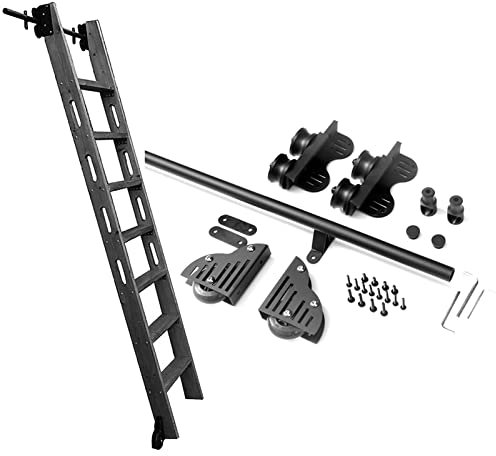 ZXFF Einziehbare Stalltürbibliothek Rolling Track Komplette Hardware (Keine Leiter) Mit Bodenrollen for Home/Dachboden/Bibliothek (Size : 500cm(16.4ft))