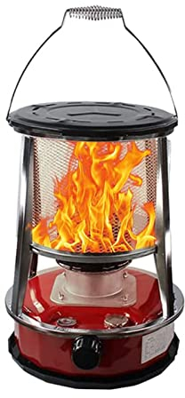 LINGOSHUN Chauffage au Kérosène 4.6L Mobile À Pétrole Poêle À Pétrole,économie d'énergie Réchaud De Camping Hauffage À Pétrole(Color:Rouge)