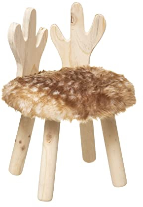 Atmosphera - Kinderhocker Hirsch - beige - Kunstpelz - Beige