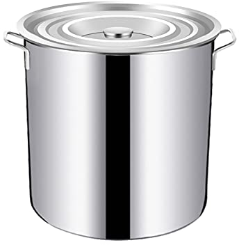Ollas rectas Inducción de acero inoxidable grande de acero inoxidable Casserole Casserole Stockpot, diámetro 25 cm, altura 25 cm (10L), 6 Tamaño (Size : 50cm*50cm(100L))