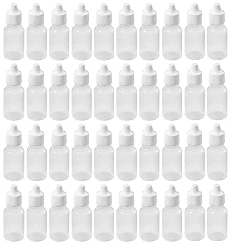 Bamboopack 50PCS 30ml/1oz Empty Clear Plastic Squeezable Dropper Bottles Refillable Eye Liquid Dropper Containers for Eye Drops Ear Drops Essential Oils