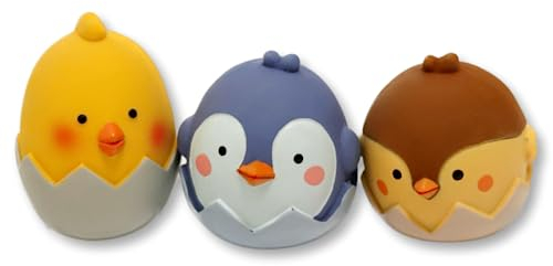 GOSUNY TOYS Ei Latex Hundespielzeug für kleine Hunde,Küken, Vogel & Pinguin Hundespielzeug, Quietschendes Hundespielzeug für kleine Hunde, Langlebiges Mini Hundespielzeug