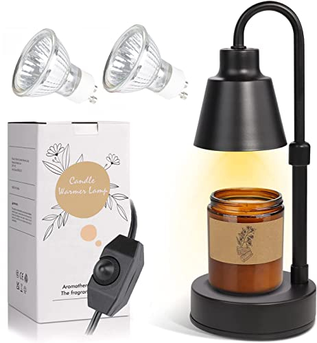 Candle Warmer Lamp, Vintage Fragrance Candle Lamp Dimmable Candle Melter Top Melting for Scented Wax, No Flame Top-Down Candle Melting, with Dimmer