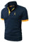 KUNJLELP Men's Regular-Fit Cotton Pique Polo Shirt Short Sleeve Golf Polos,Blue 01,L