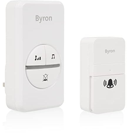 Byron Wireless Doorbell Set - Kinetic Energy - 16 melodies - Up to 100m wireless range - DBY-23442BS