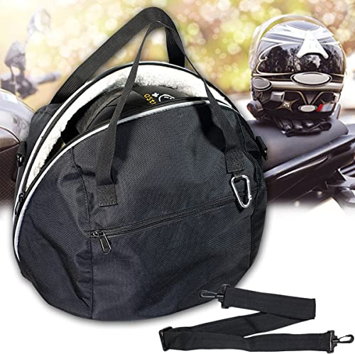 JIYIFOUHY Helmet Bag,Motorcycle Helmet Storage Bag,Lightweight Soft Fleece Lining Water-resistant 1680D Oxford with Strap, Reflective Strip (Black)