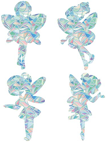 GORGECRAFT Fensteraufkleber Mit Engelsprismen 16St 4 Stile Engelsprisma Fensteraufkleber Regenbogen Statische Fensteraufkleber Nicht Klebende Vinylfolie Für Glasschiebetüren Fenster Verhindern