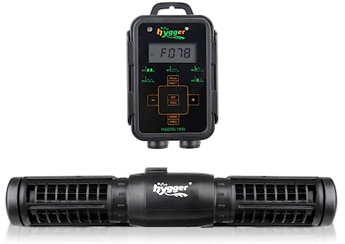 hygger 1850 GPH 18W Aquarium Wave Maker, Adjustable Cross Flow Pump with LED Display Controller, Magnetic DC 24V Aquarium Powerhead for Freshwater and Marine Reef Aquariums Up to 135 Gallon, HG070