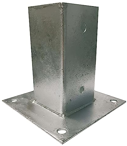 Pfostenträger 90 x 90 mm, Verzinkt Stahl, Stützenfuß für beton, Aufschraubhülse, Säulenfuß 1 Stück