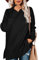 Aokosor Turtle Neck Jumpers for Women UK Ladies Ribbed Sweater Split Tops Black Size 10-12