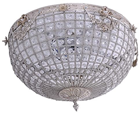 Deckenlüster Kristalle Deckenlampe (ohne Leuchtmittel) Deckenleuchte 50 cm Barock Lampe XL cat126s Palazzo Exklusiv