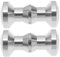 eMagTech 2 Paires Poignées de Porte en Verre en Acier Inoxydable à Double Bouton pour Porte de Douche en Forme de Champignon Quincaillerie pour Plupart des Portes en Verre, Argent