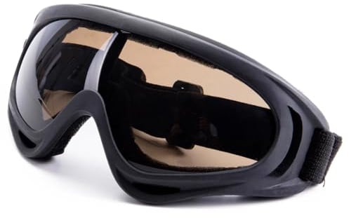DDKY 1 Artikel ski brille, Skibrille, Ski Snowboard Brille, UV-Schutz Goggle, Motocross Brille Helmkompatible, Anti-Fog Skibrille für Skifahren Motorrad Fahrrad Skaten-Schwarz (2)