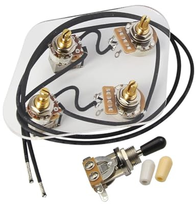Kabelbaum-Set für E-Gitarre, vorverdrahtet, 3-Wege-Schalter, Kabelbaum-Set, 2 Lautstärke, 2 Töne, Push-Push-Töpfe (Les Paul Stil)