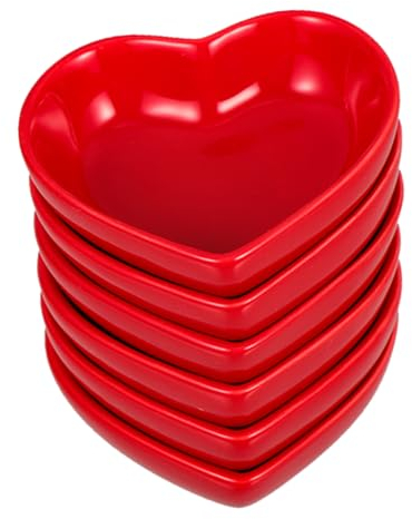 HOMSFOU 6st Liebes-herz-dip-sauce-schüssel Herz Gericht Snack Dip Snack-schüssel Soße in Herzform Schlüsselschale Untertassen Schalen Zuckerdose Herz-dessertteller Goldener Bär Keramik Ost