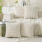 Ci & Ci 4er Set Deko Kissenbezug 40x40 cm, Cremeweiß Kordsamt Kissen Sofakissen Dekokissen Zierkissen, Flauschig Kissenbezüge Kissenhülle für Sofa Couch