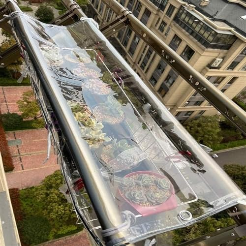 14 Mil Vinyl-Terrassenüberdachungsplatten, Outdoor-Vorhänge, robuste Plane for Pergola, Veranda, Pavillons, Pflanzen, Garten, Hühnerstall (Size : 400x250cm(13.1x8.2ft))