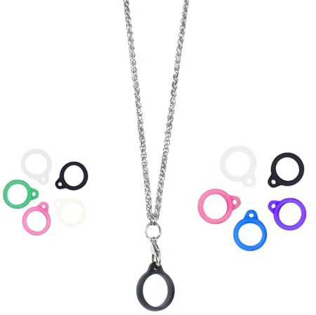 Virtue Yun Halsketten Lanyard aus Metall mit Silikonhalterung, 10 Stück Vape Band Ring 12mm/13mm, Anti Verlust für Vape Pen oder Halsketten Leine Halter für Schule, Reisen