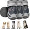 SlowTon Hundeschuhe Pfotenschutz, 4 Stück atmungsaktive Hundeschuhe mit Rutschfester Sohle, verstellbarem reflektierendem Klettverschluss wasserdichte Hundeschuhe für kleine, mittlere und große Hunde