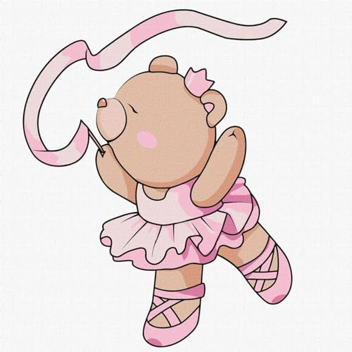 IDEYKA Ballerina - Malen nach Zahlen für Kinder, einfaches Acryl-Malen nach Zahlen für Kinder, malen nach zahlen erwachsene mit rahmen,DIY-Malen nach Zahlen als Geschenk, 25х25cm