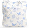 LHMTQVK Tragetasche für Damen und Mädchen, große Kapazität, Kordsamt, wiederverwendbar, Lebensmittel-Schultertasche mit Innentaschen, blau mit schmetterlingen, Large, Blauer Schmetterling