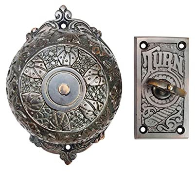 Akatva Vintage Twist Bell with Key Plate Longer Shaft– Victorian Home Twist Bell With Customized Shaft– Mechanical Doorbell for Home – Brass Twist Calling Bell – Finish – (Oil Rubbed Bronze Finish)