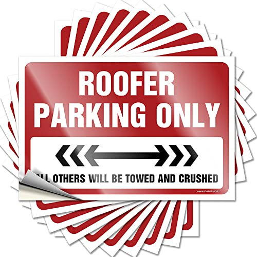 Lustiger Autoaufkleber für Dachdecker, Parkplatz, 10 Stück, Weihnachten, lustige Autoaufkleber (12 x 18 cm)