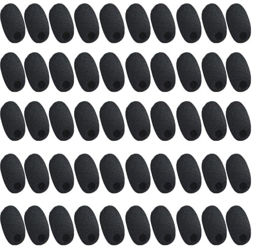 JCKD 50pcs remplacement microphone pare - brise, mousse de microphone, éponge mini microphone casque, haute densité mousse microphone pare - brise pour l'enseignement, spectacle de scène, Conférence