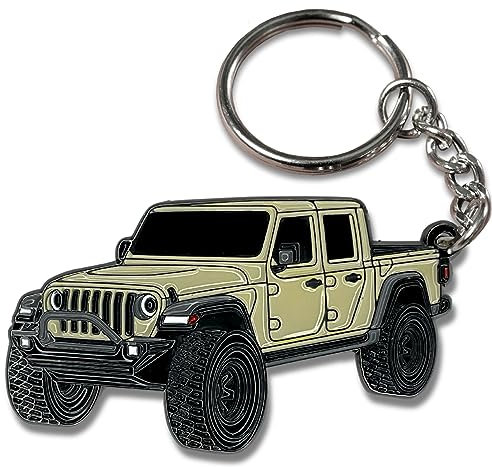FOUR WHEEL BEAST Porte-clés Jeep Gladiator – Accessoires sous licence officielle Jeep Mods 2022 2021 2022, gobi, 2 x 1.5